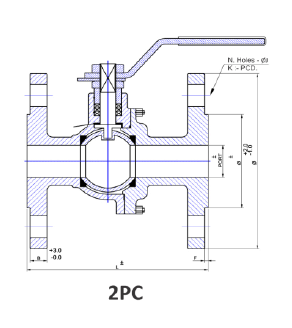 S S Ball Valve 2pc - Flange End